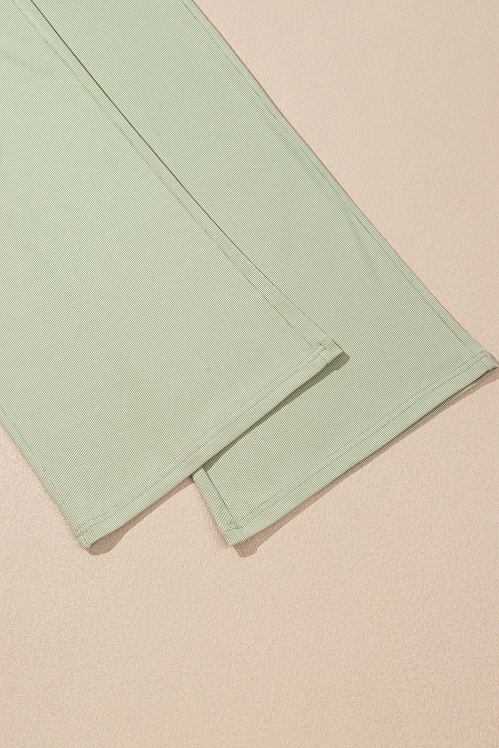 Smoke Green Textured Tank Top and Drawstring High Waist Pants Set