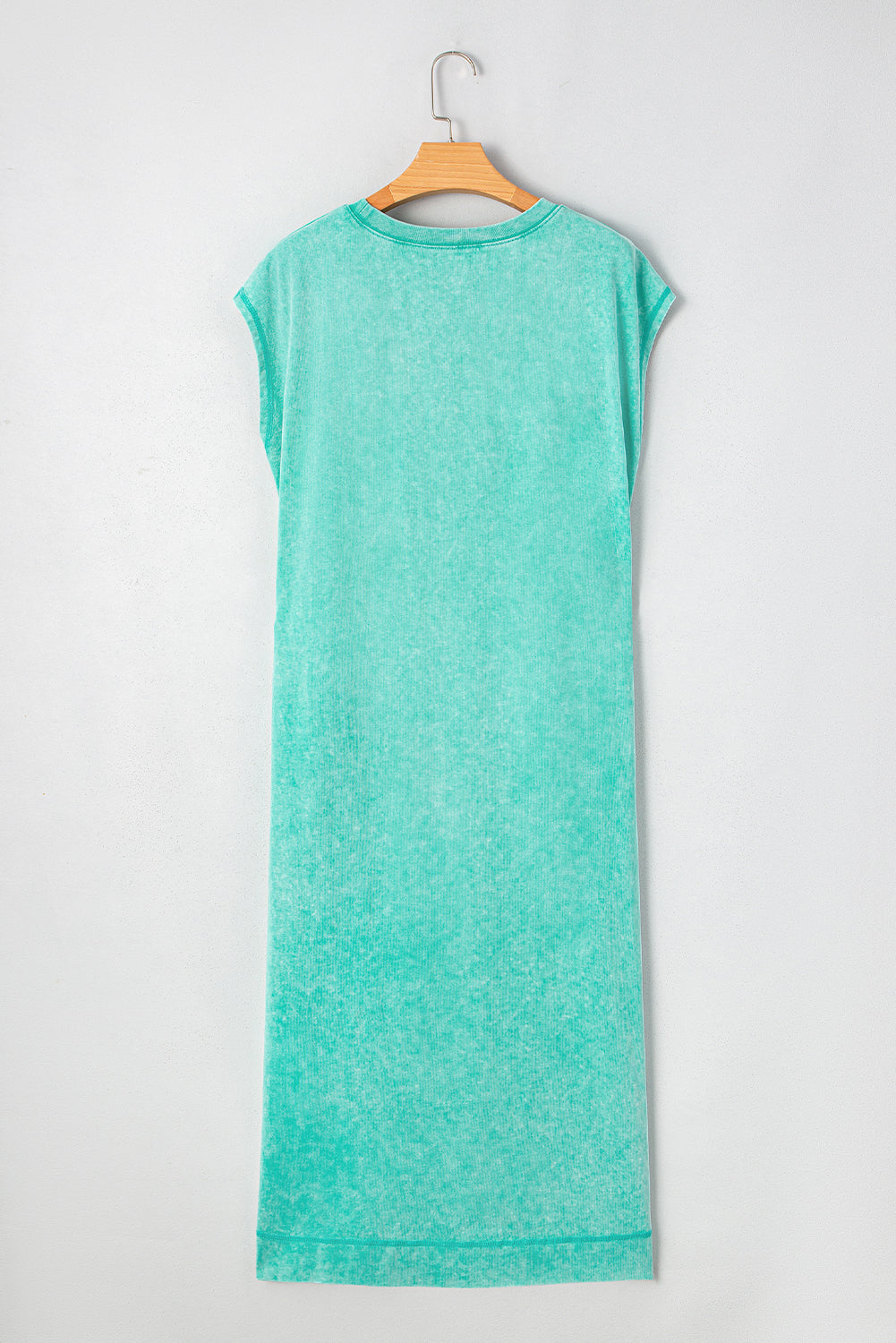 Clearly Aqua Mineral Wash Pocketed T-shirt Long Dress