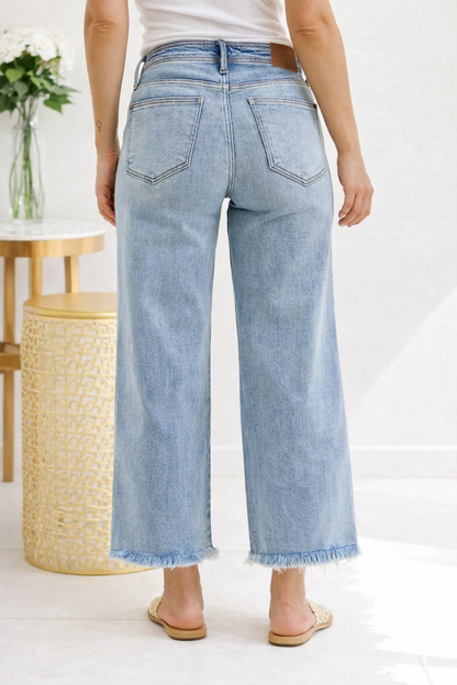 Fray Edge Wide Judy Blue Ankle