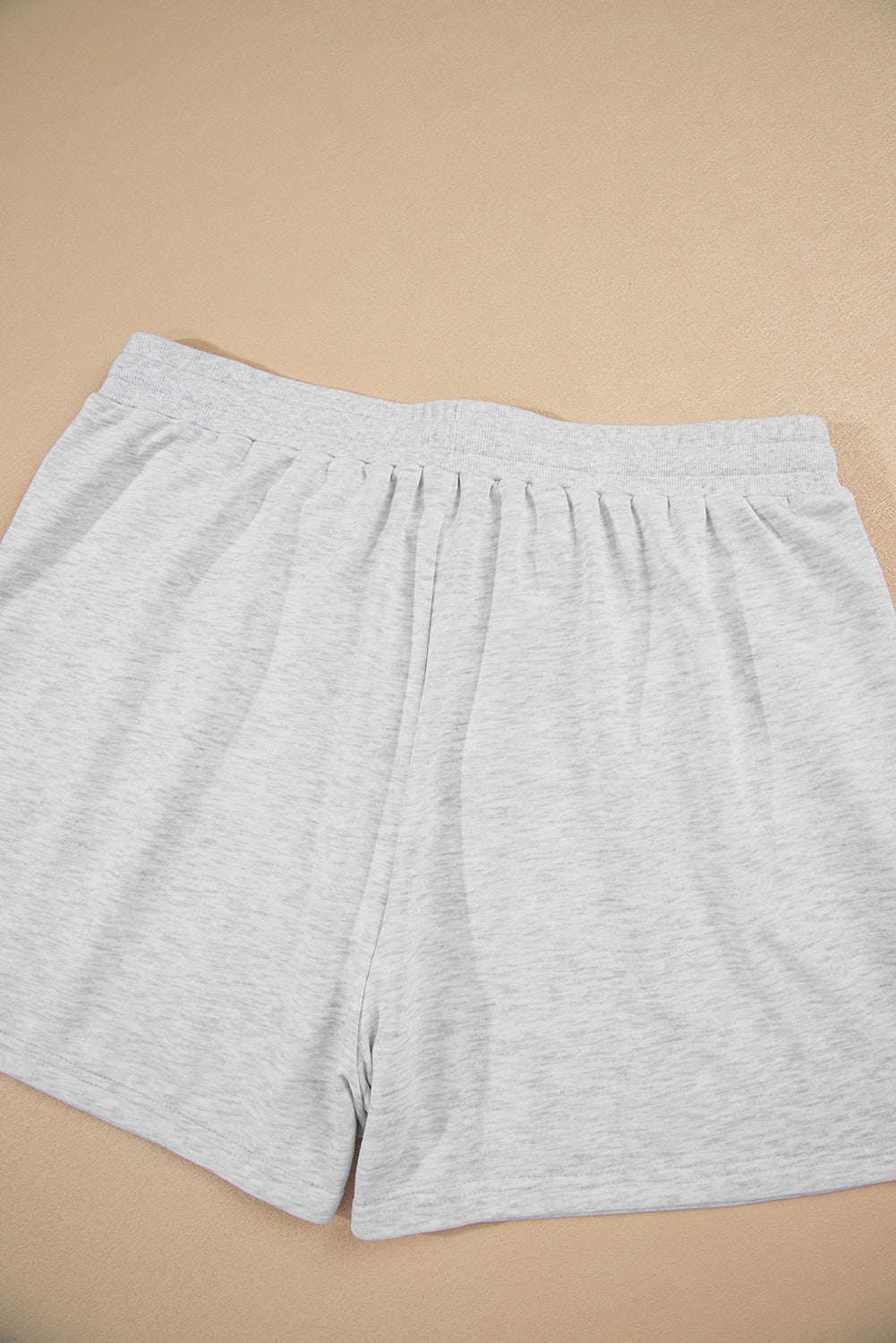 Light Grey Uneven Hem Colorblock Pullover Casual Shorts Plus Size 2pcs Outfit