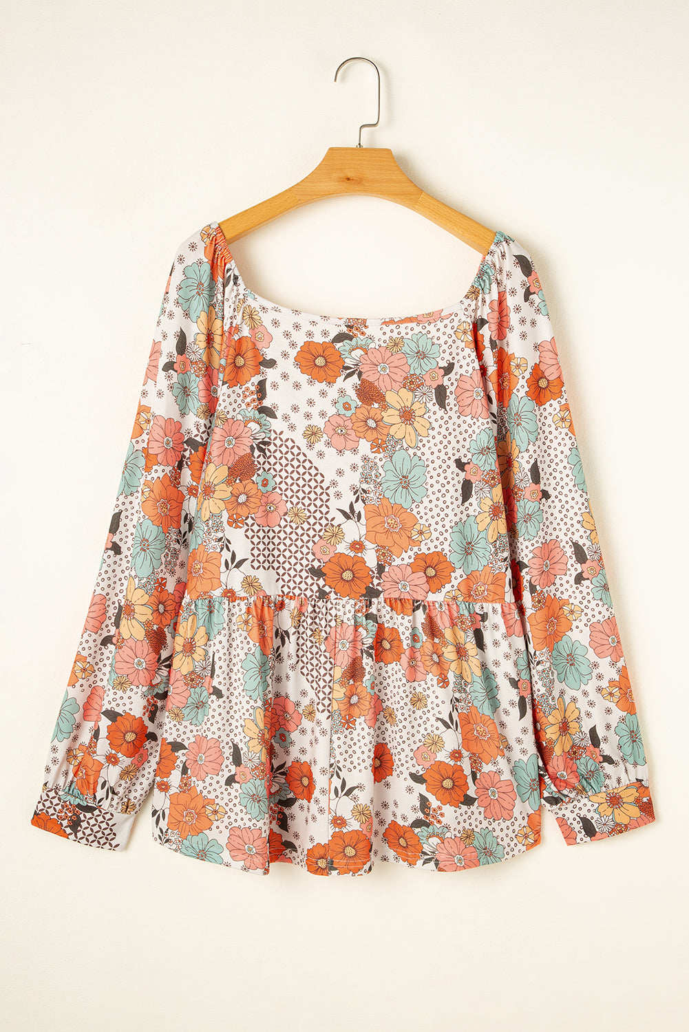 Fall Florals Peplum Blouse PLUS