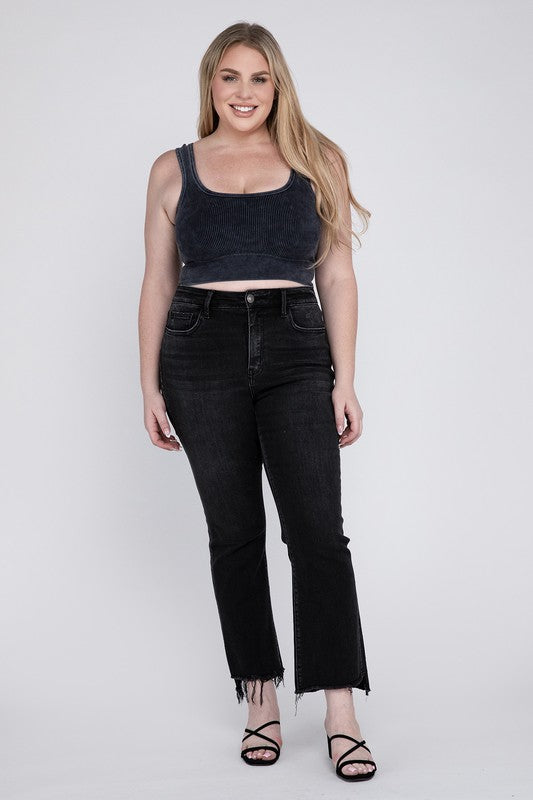 Vervet High Rise Crop Flare Jeans PLUS