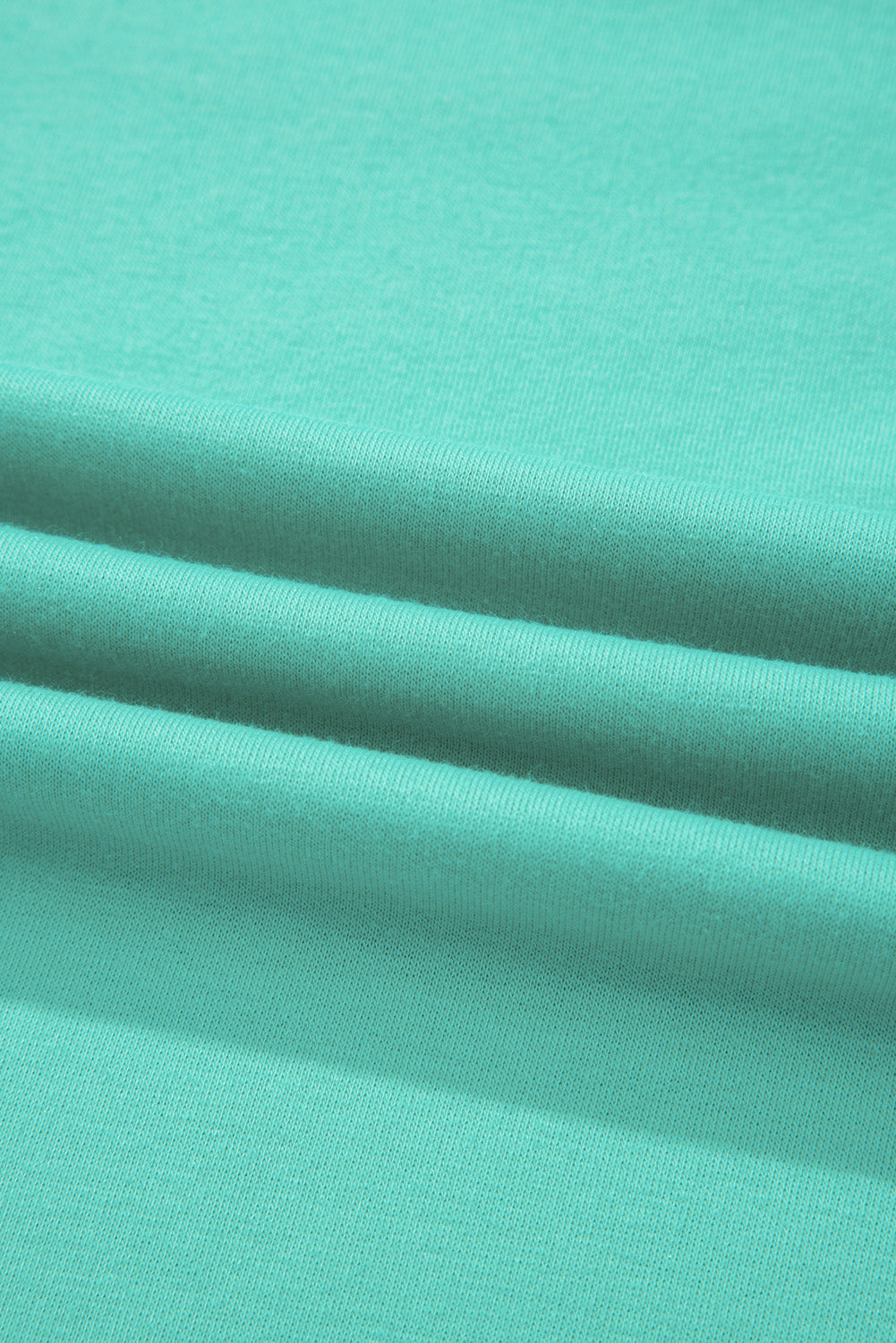 Sea Green Drop Shoulder V Neck Pullover Top and Drawstring Short Plus Size Set