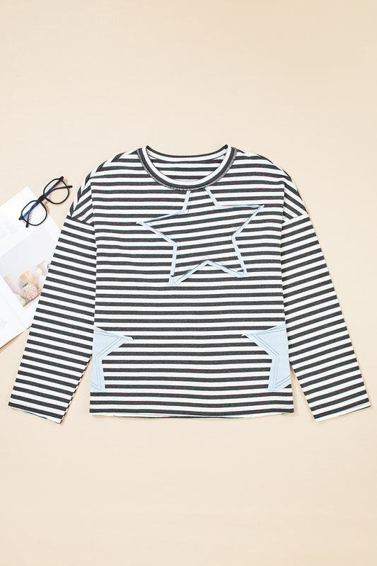 Starry Raw Edge Casual Knit Top