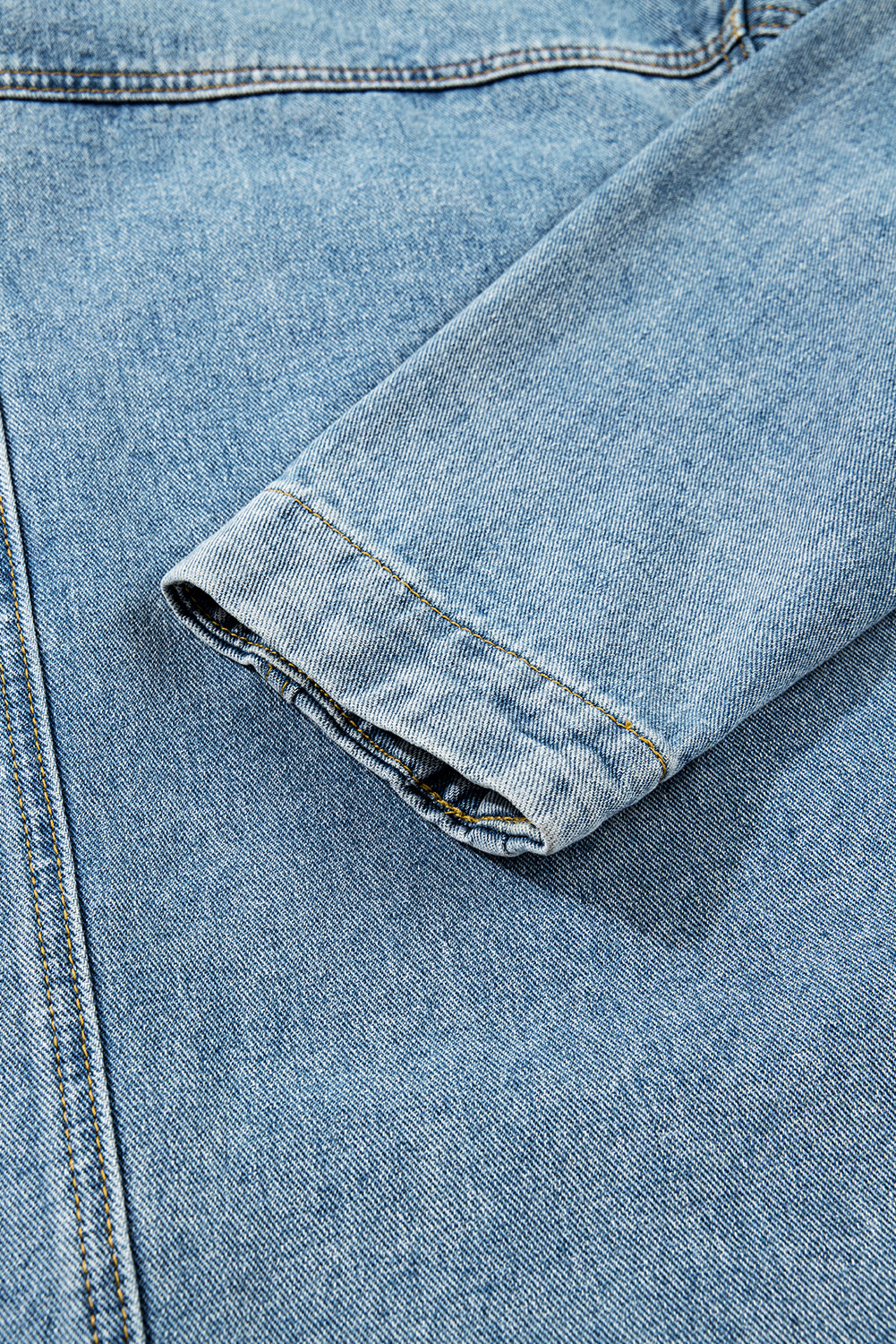 Beau Blue Multi Patched Pockets Side Tie up Boyfriend Style Denim Jacket