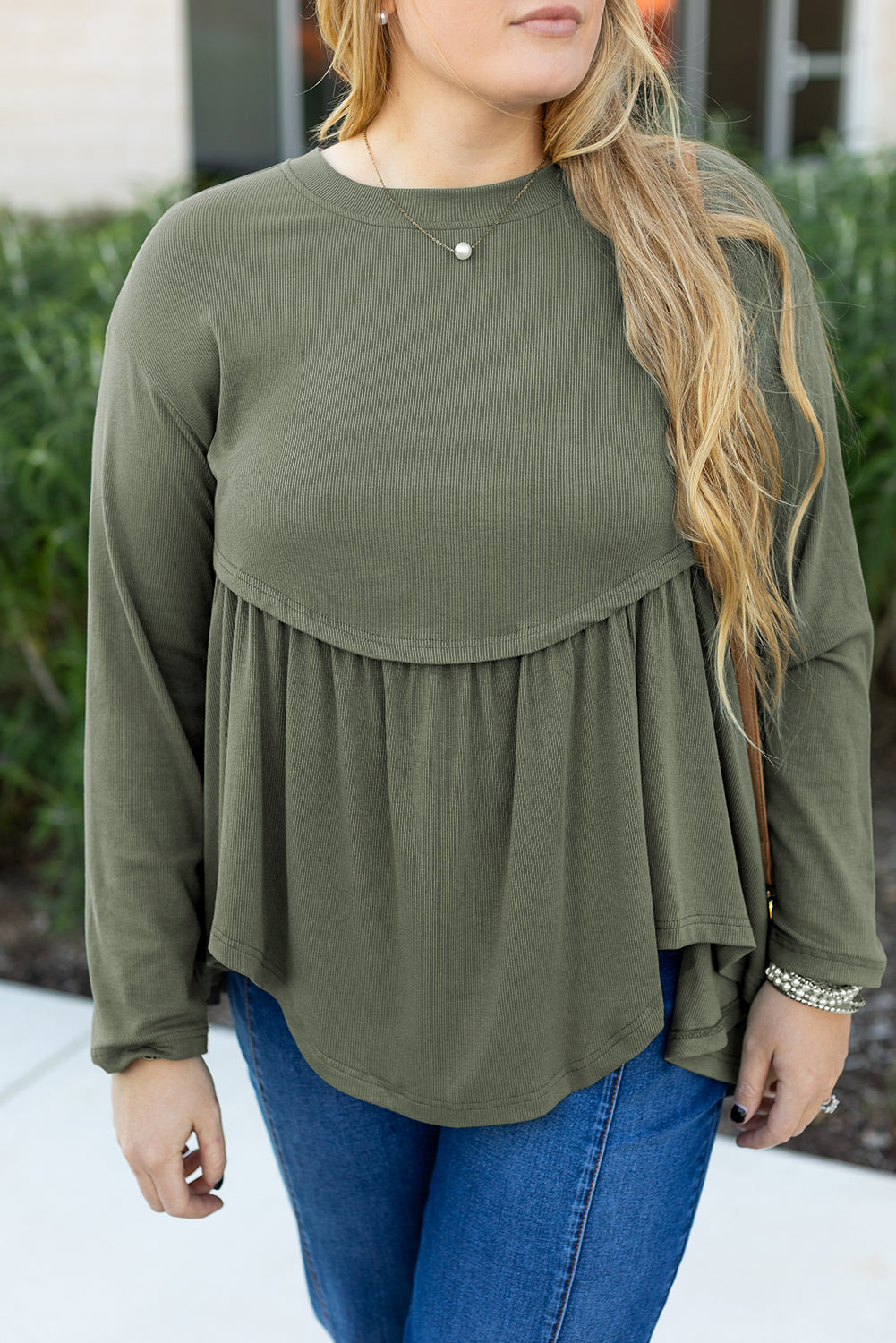 Mist Green Knitted Babydoll PLUS