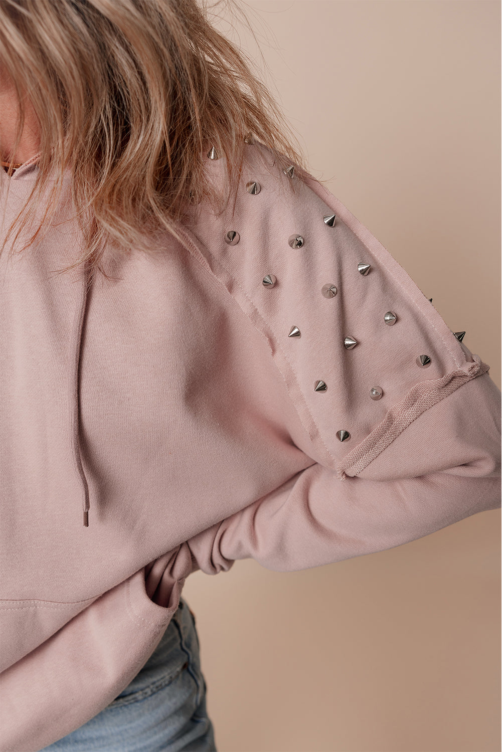 Rivet Stud Raglan Hoodie