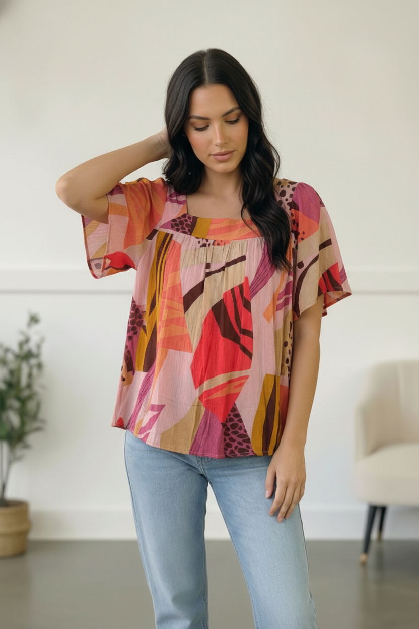 Art Walk Print Blouse