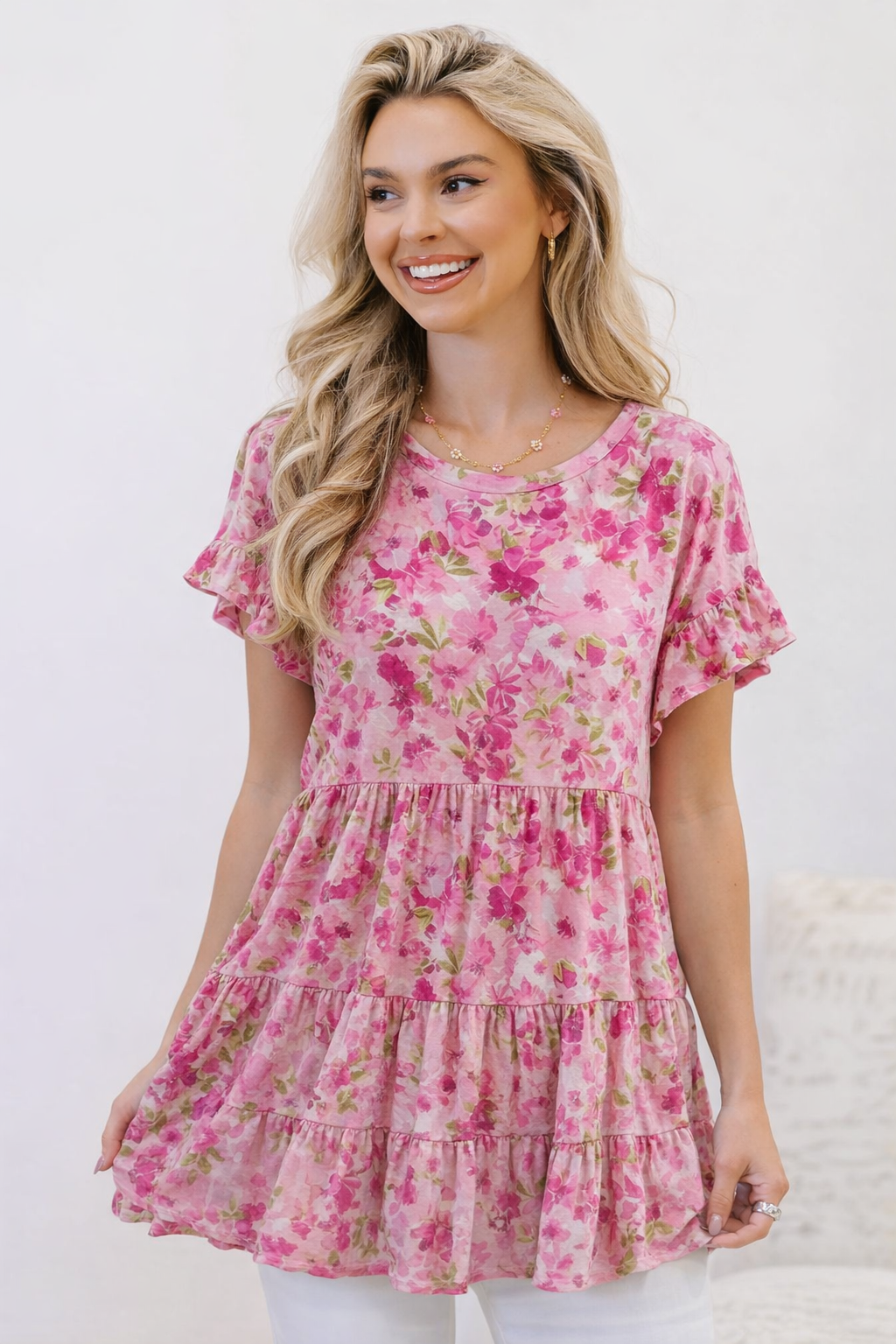 Petalfall Ruffle Top
