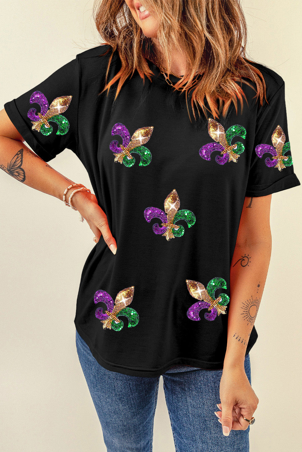 Black Mardi Gras T Shirt