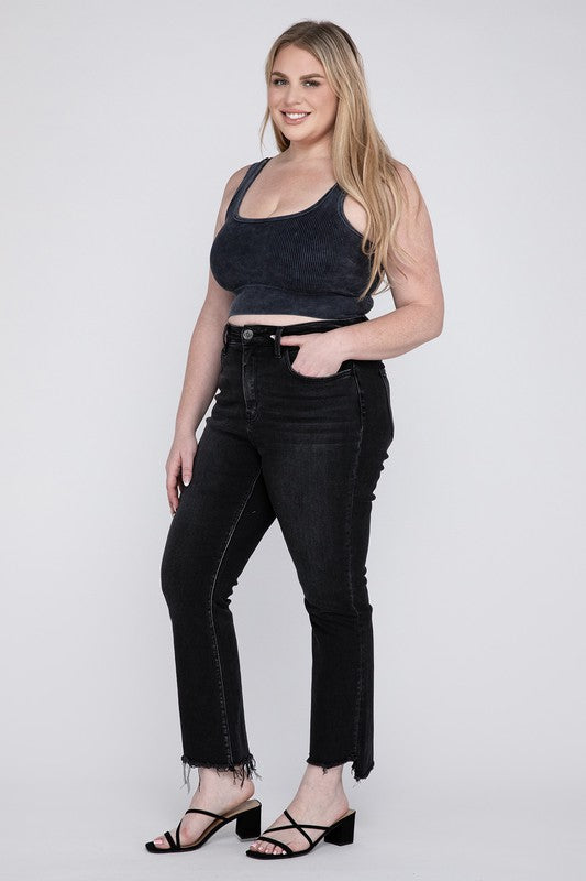 Vervet High Rise Crop Flare Jeans PLUS