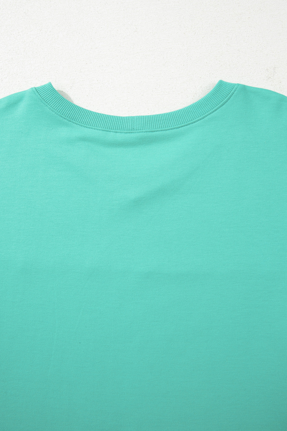 Sea Green Drop Shoulder V Neck Pullover Top and Drawstring Short Plus Size Set