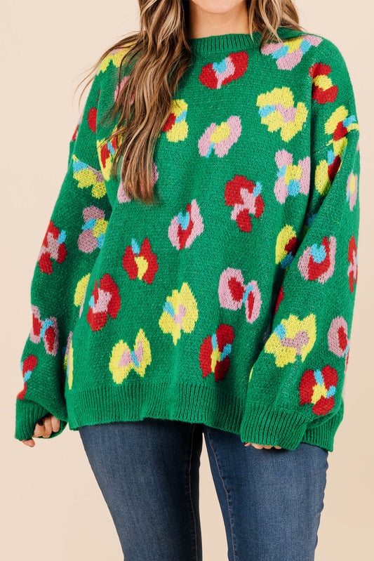 Green Drop Shoulder Sweater