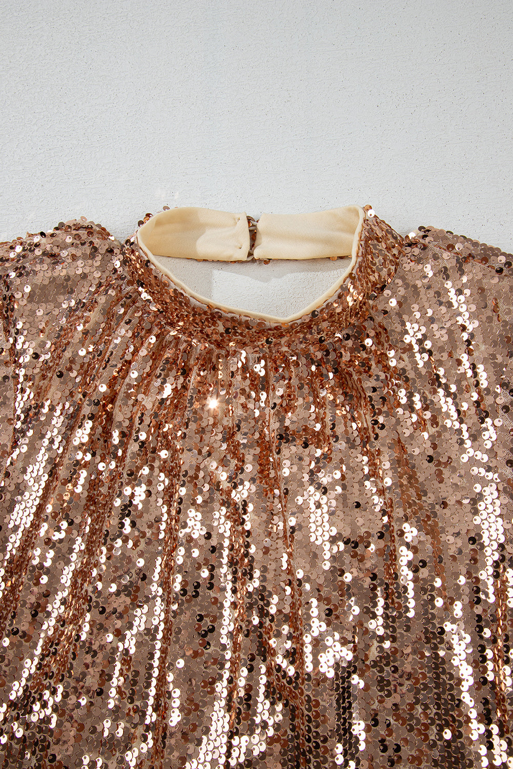 Gold Sequined Cutout Mini Dress