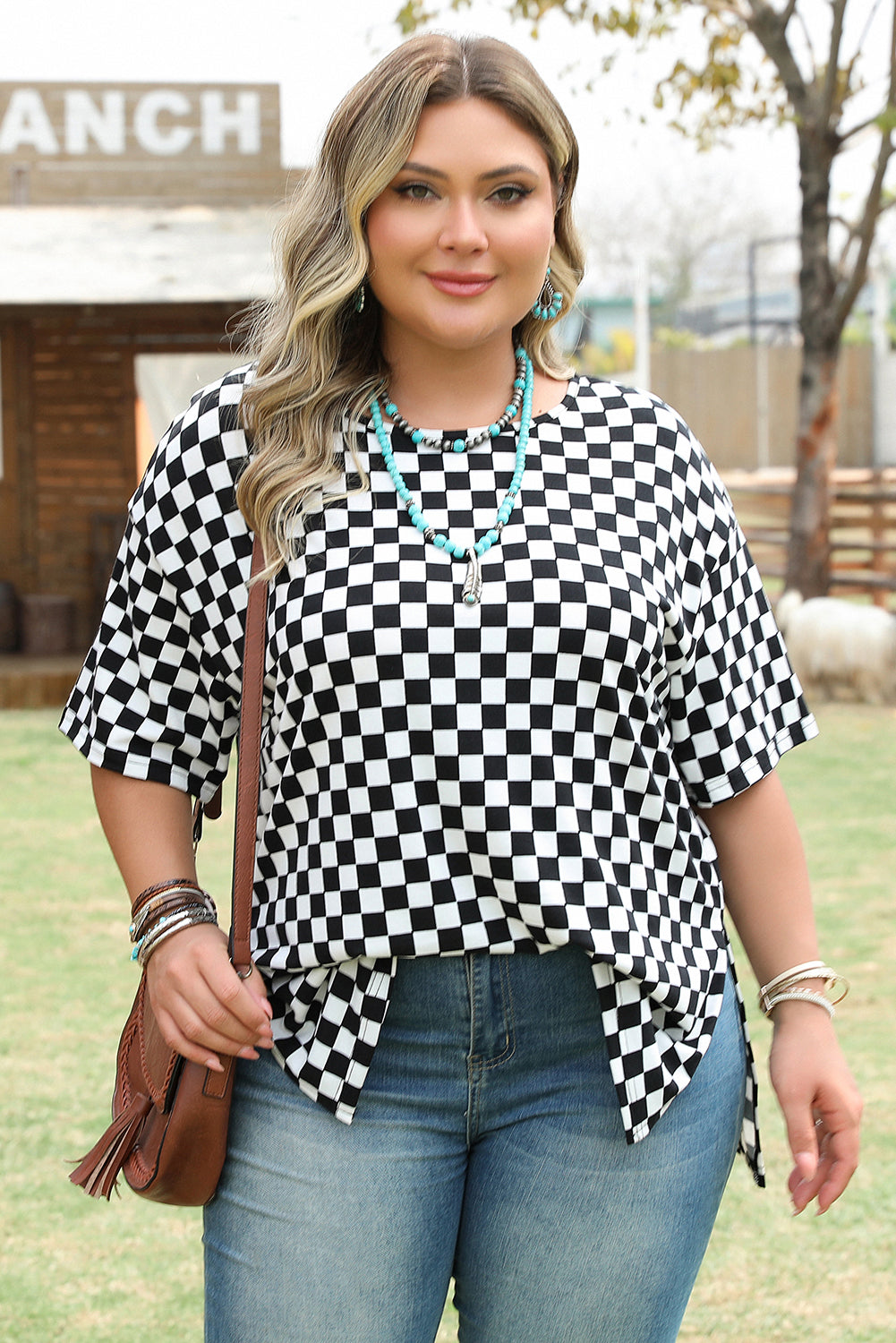 Black Checkered T Shirt