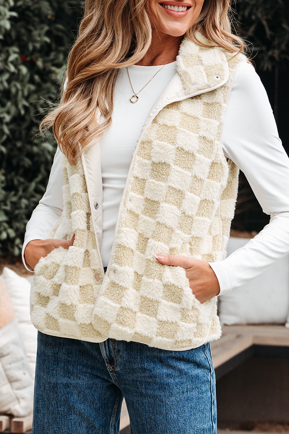 Sherpa Checkered Vest