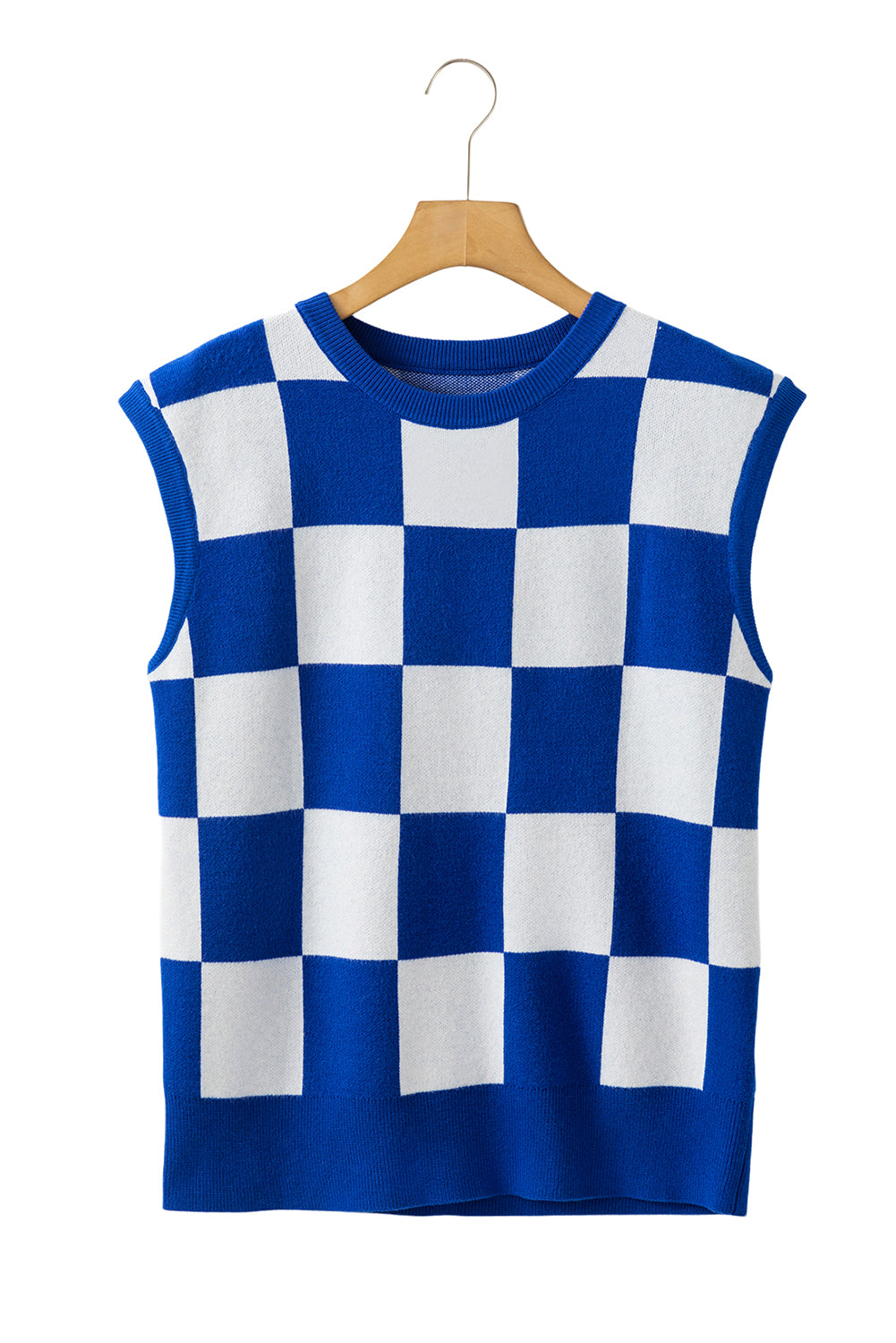 Blue Cherckered Sweater Vest