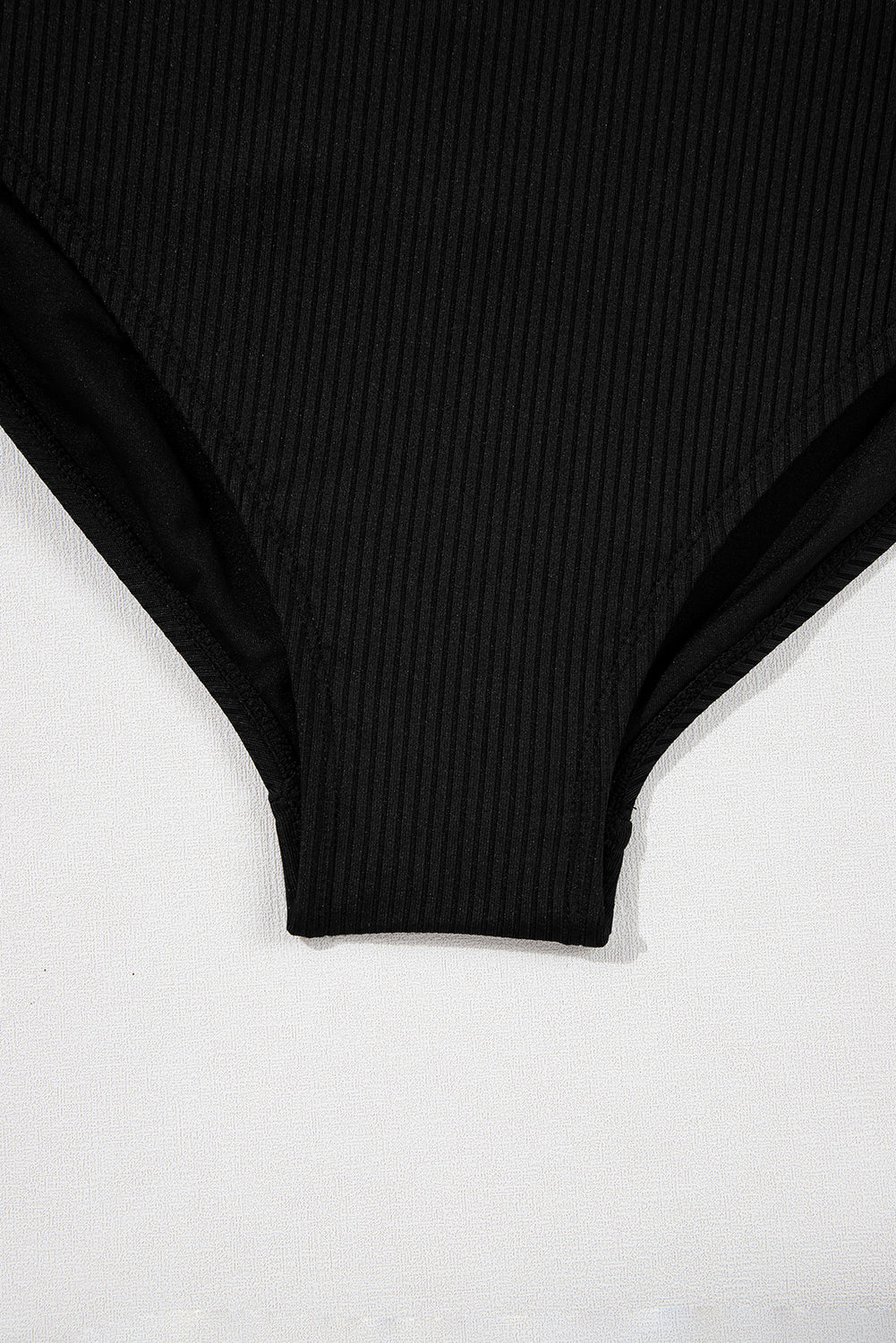 Black Plus Size Textured Scalloped Trim Swim Dress with Panty