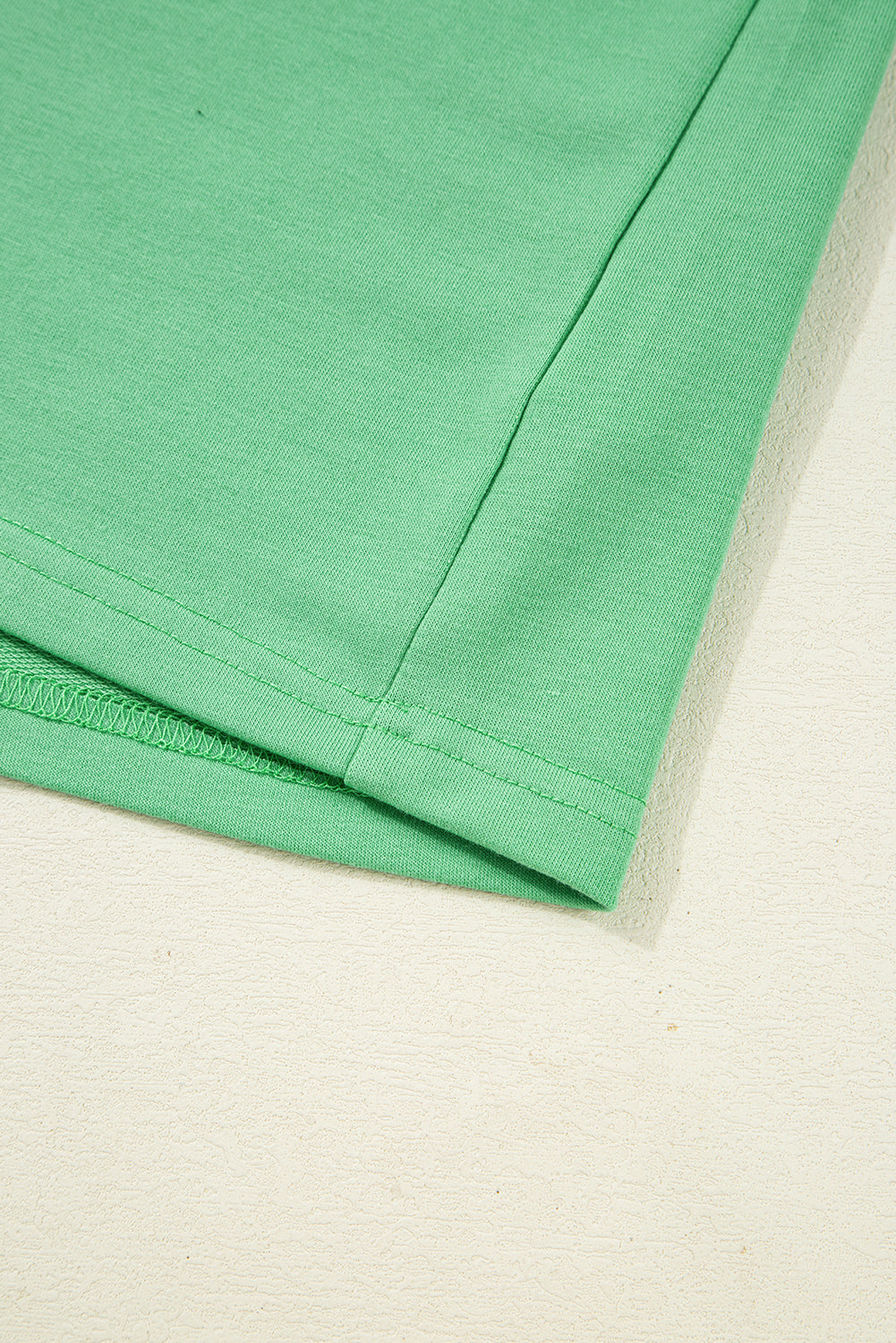 Mint Green Plus Size V Neck Tee Patched Pocket Drawstring Shorts Set