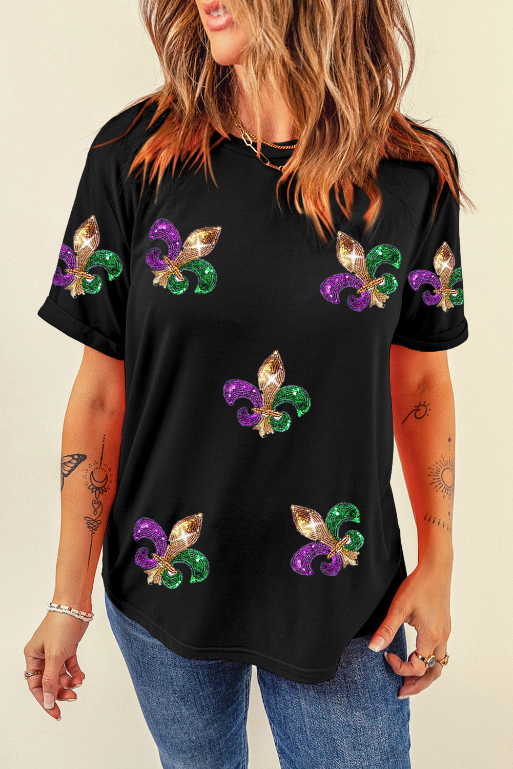 Black Mardi Gras T Shirt