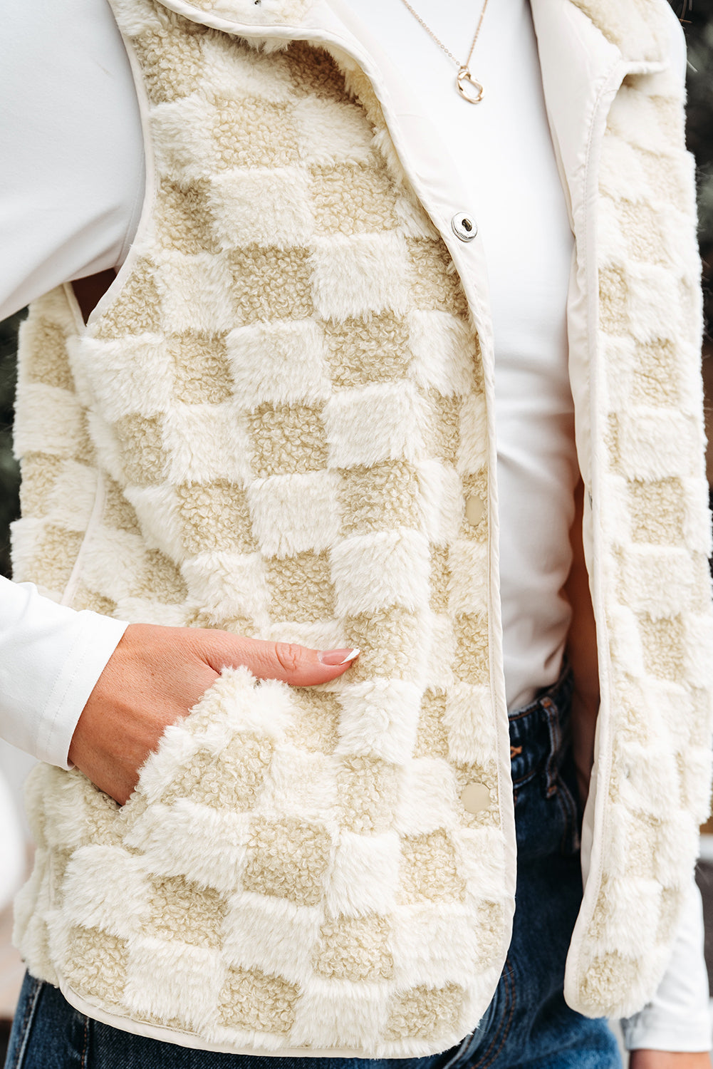 Sherpa Checkered Vest
