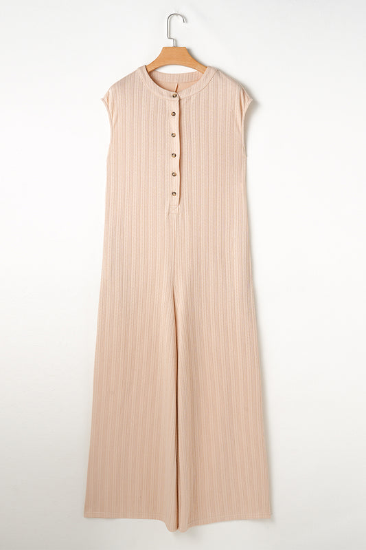 Smoke Gray Wide Leg Sleeveless Jumpsuit