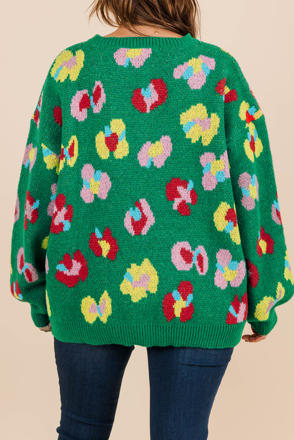 Green Drop Shoulder Sweater