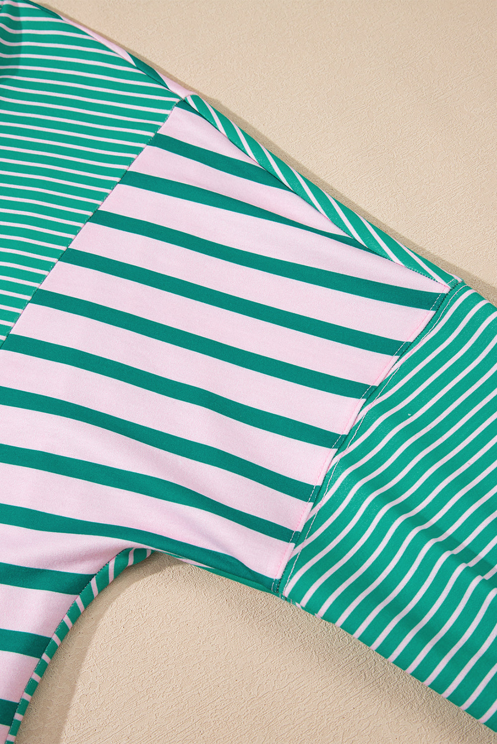 Green Stripe Colorblock Sweatshirt