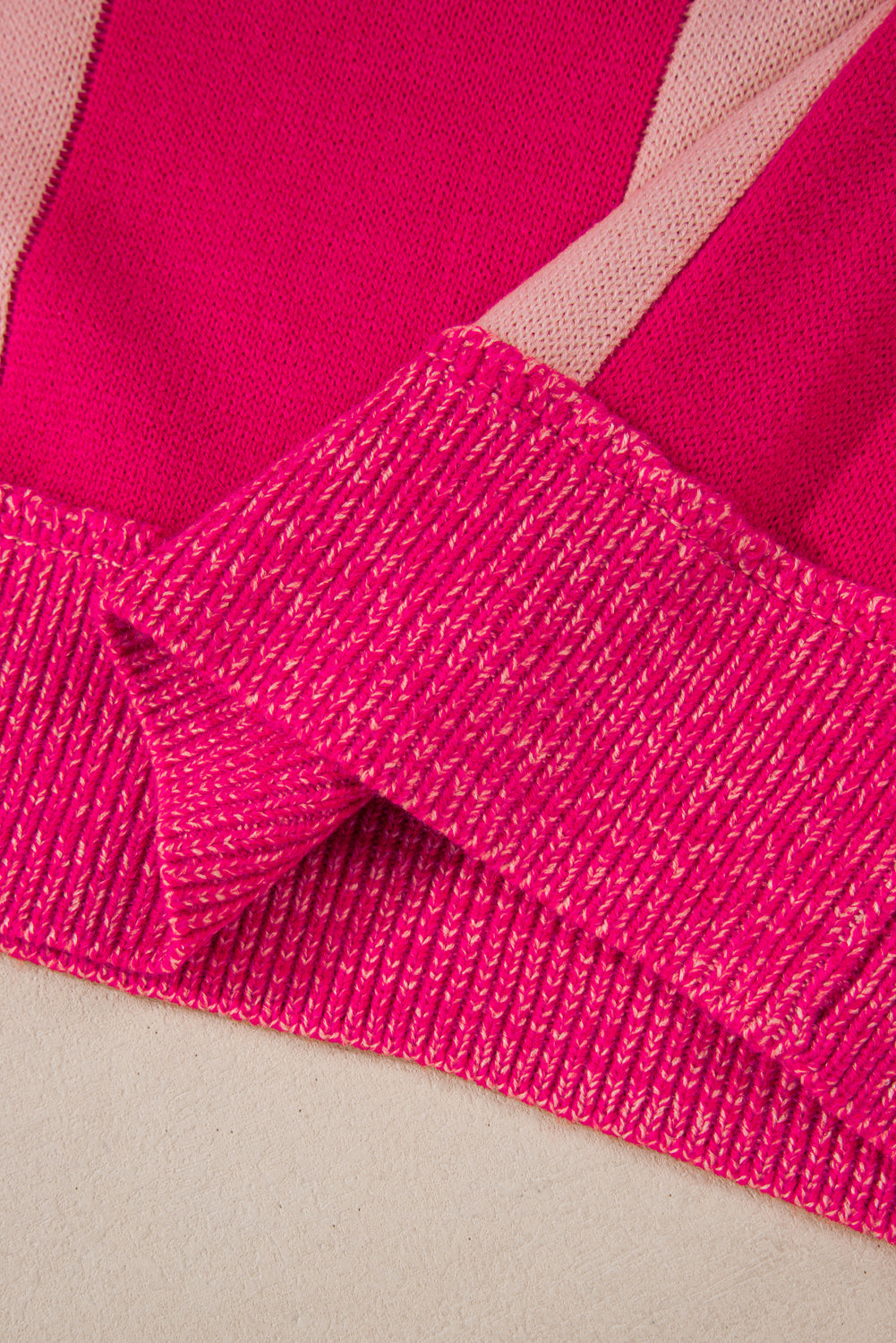 Rose Red Checkered Drop Shoulder Sweater