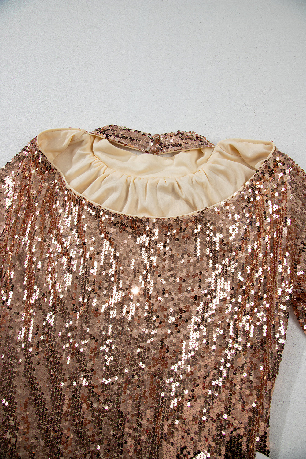 Gold Sequined Cutout Mini Dress