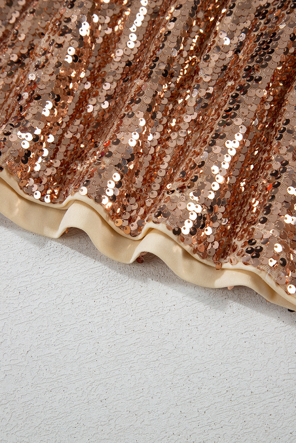 Gold Sequined Cutout Mini Dress
