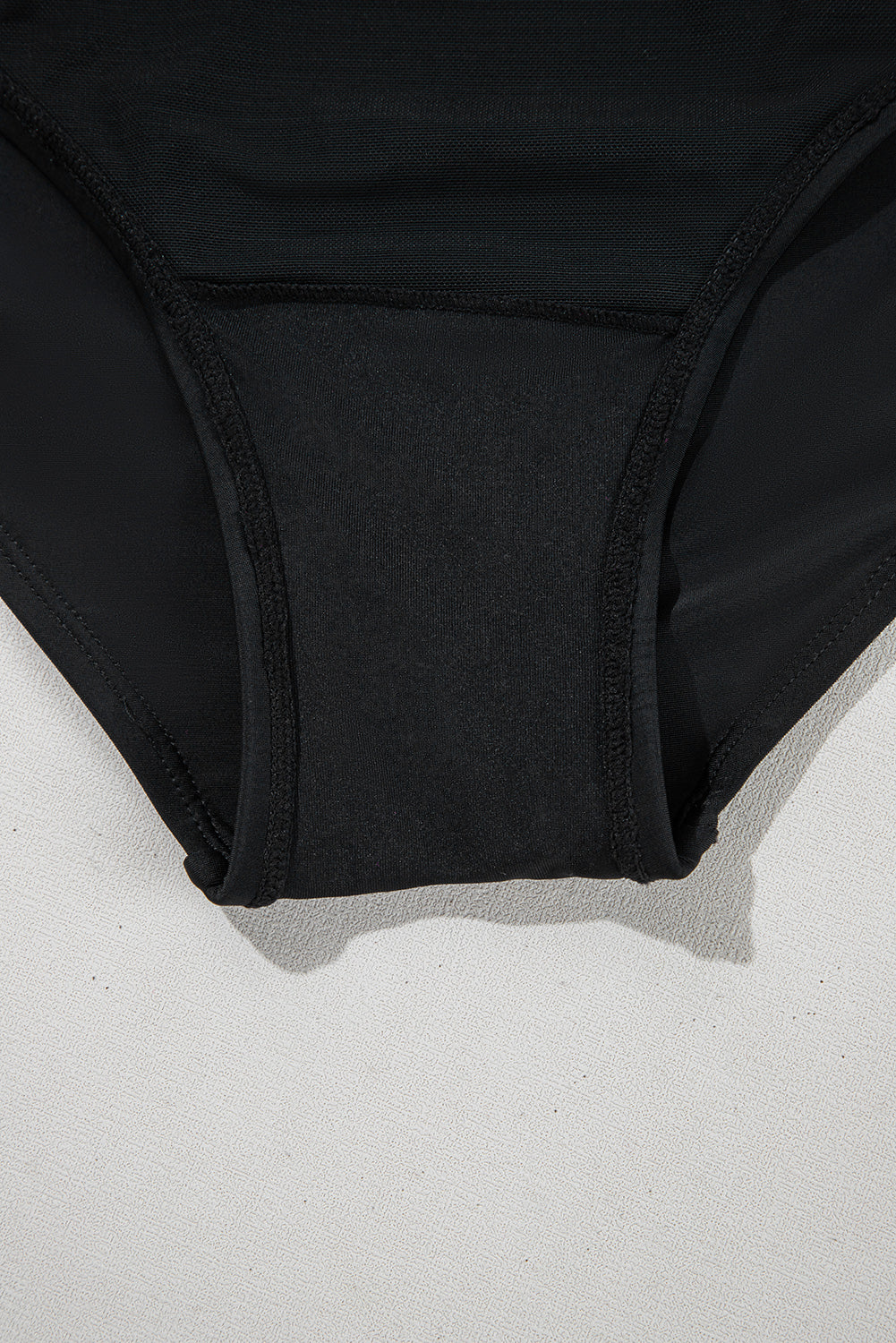 Black Solid Color Square Neck Knotted Plus Size One Piece Swimsuit