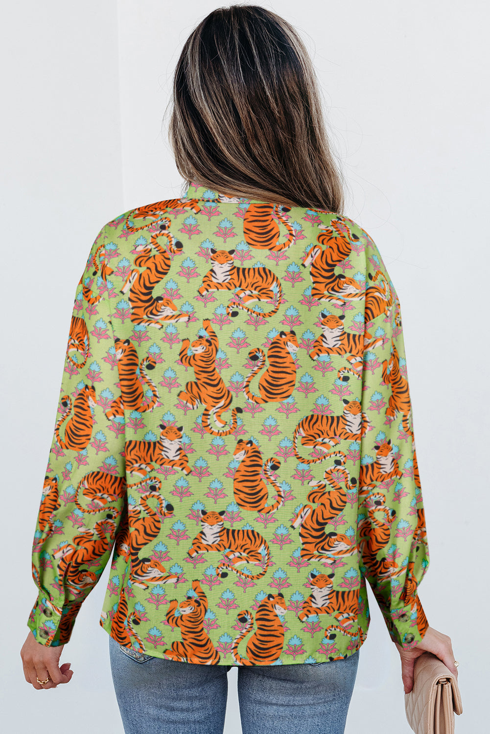 Tiger Floral Printed Shirt
