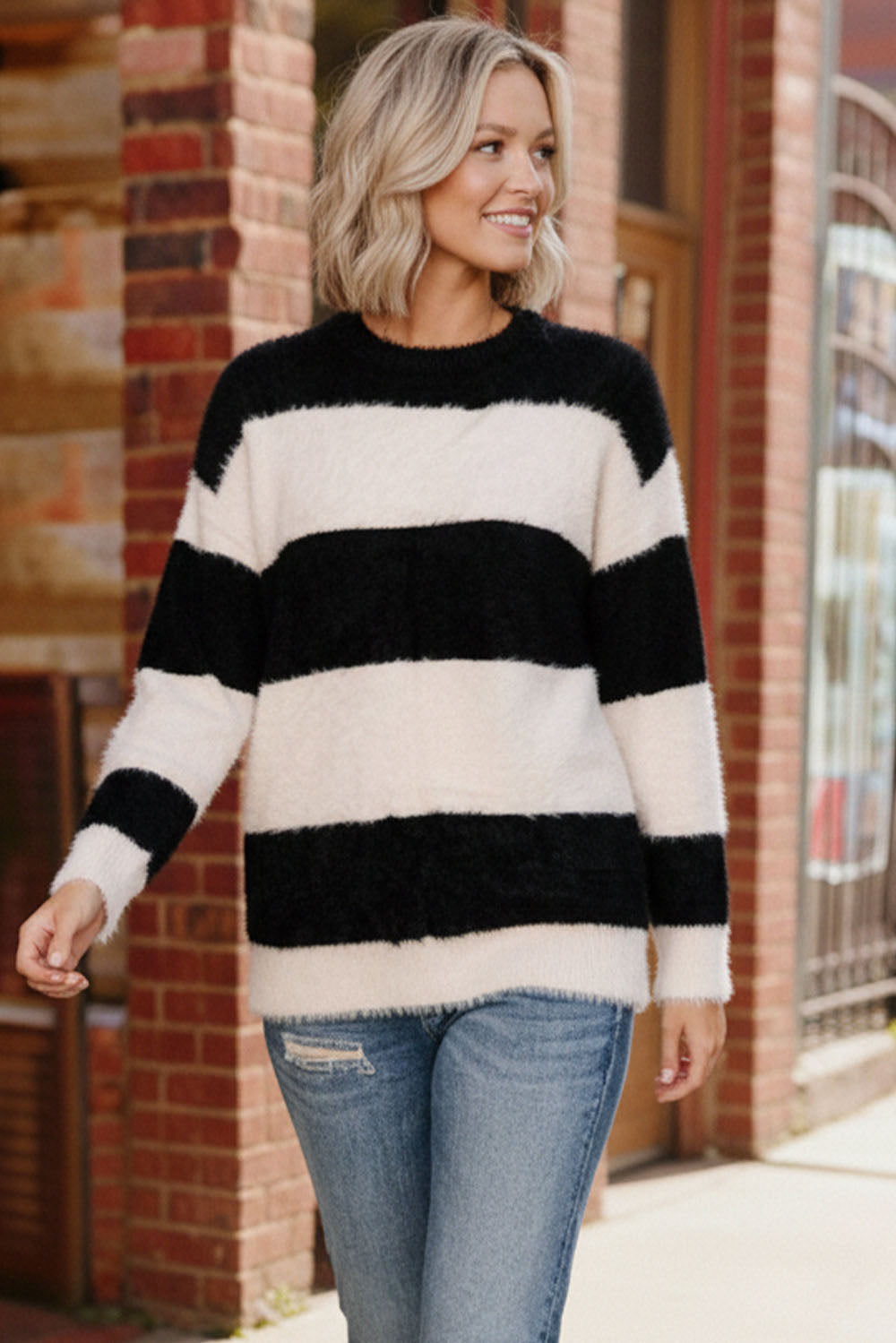 Downtown Darling Wide Stripe Sweater